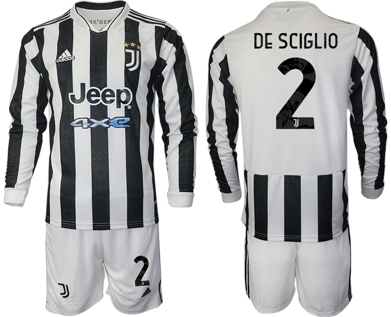 Men 2021-2022 Club Juventus home white Long Sleeve #2 Adidas Soccer Jersey